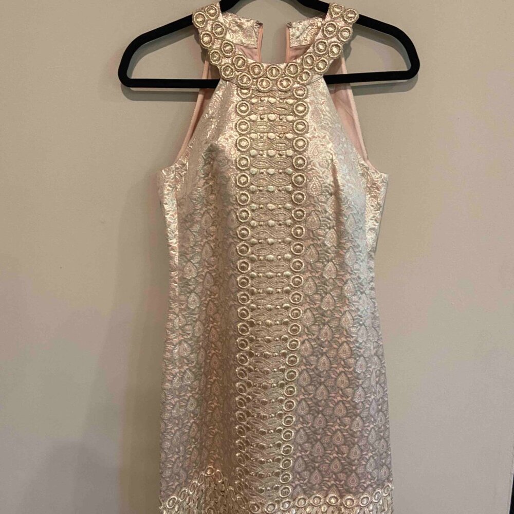 Michael Kors - Made in Italy - Size 2 embroidered stunning dress! Pink and Gold